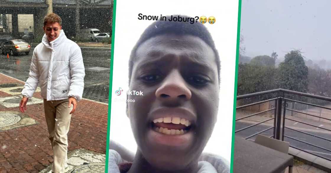 Social media has been going crazy with videos of snow in strange places like Sandton and central JHB Social media has been going crazy with videos of snow in strange places like Sandton and central JHB