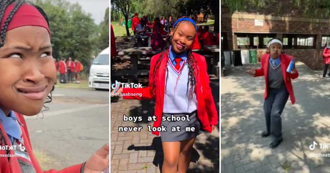 TikTok user @nthaabseng shared a hilarious TikTok video of her antics at school TikTok user @nthaabseng shared a hilarious TikTok video of her antics at school