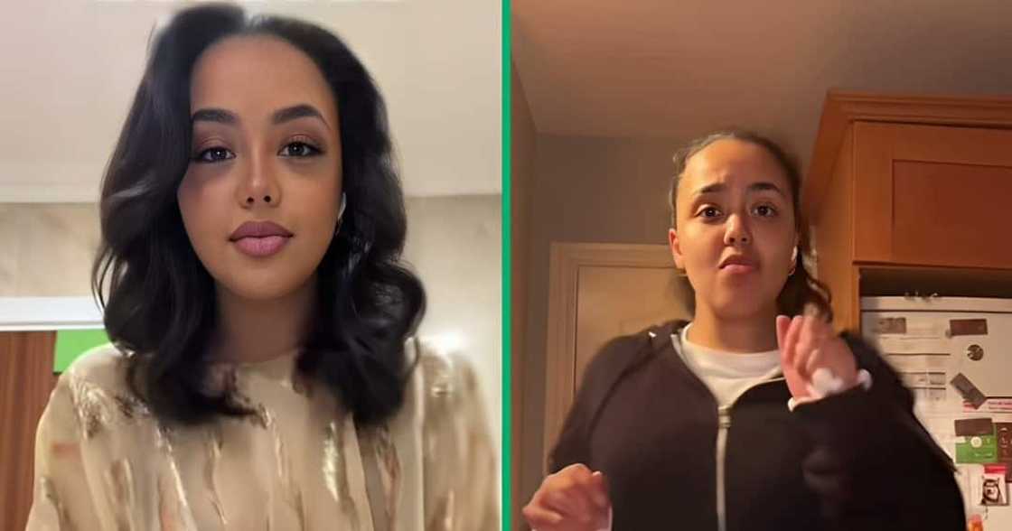 A TikTok video shows a young woman dancing. A TikTok video shows a young woman dancing.