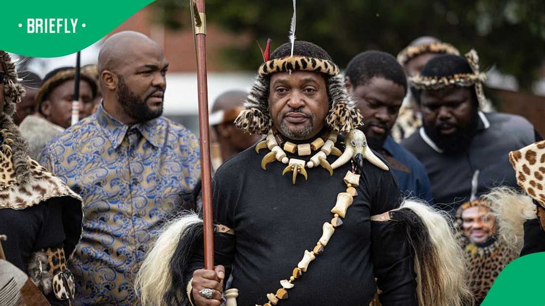 King Misuzulu kaZwelithini stands at the royal palace grounds with amabutho (the traditional Zulu regiments or warriors) during the annual Umkhosi Womhlanga (Reed Dance in Zulu) in Ingwavuma, KwaZulu Natal on September 5, 2026 King Misuzulu kaZwelithini stands at the royal palace grounds with amabutho (the traditional Zulu regiments or warriors) during the annual Umkhosi Womhlanga (Reed Dance in Zulu) in Ingwavuma, KwaZulu Natal on September 5, 2026