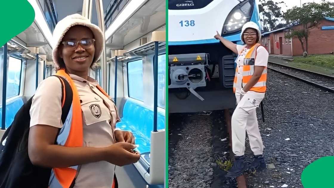 A woman proudly showed that she worked at Prasa.