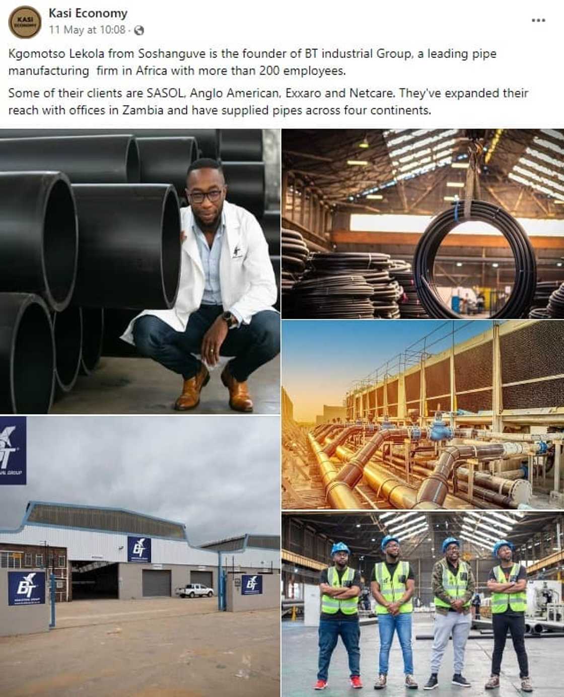 Screenshot of a Facebook post about a black business owner. Screenshot of a Facebook post about a black business owner.
