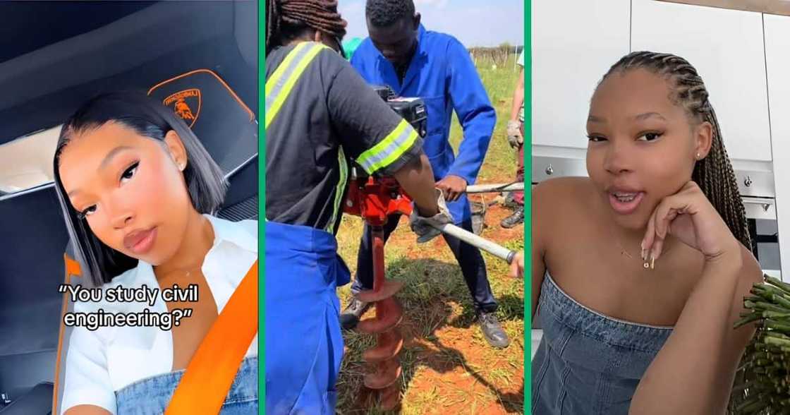 Civil engineering student shows off her tasks Civil engineering student shows off her tasks