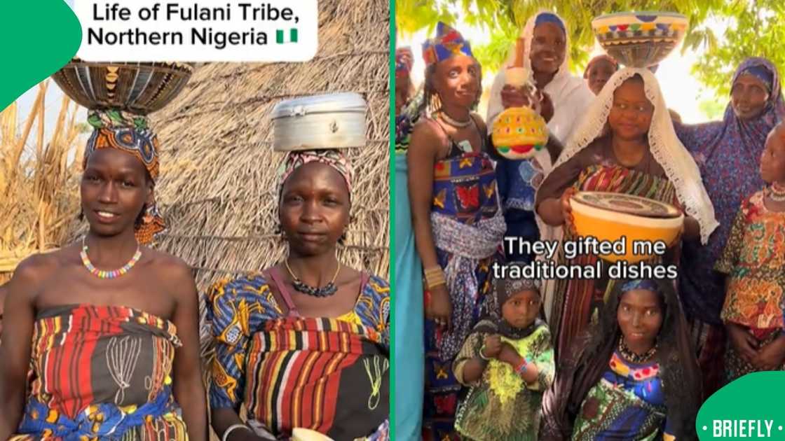 The visual on the right captured Popi surrounded by Fulani women The visual on the right captured Popi surrounded by Fulani women