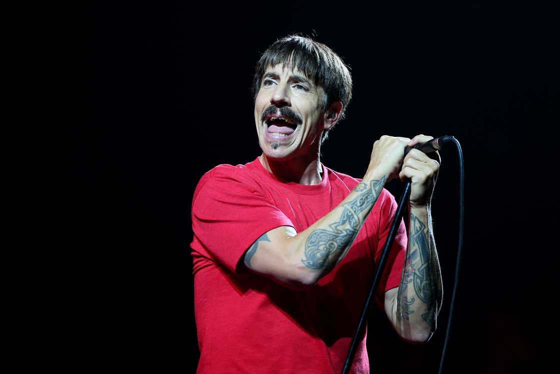 Anthony Kiedis from Red Hot Chilli Peppers performs at Qudos Bank Arena Anthony Kiedis from Red Hot Chilli Peppers performs at Qudos Bank Arena