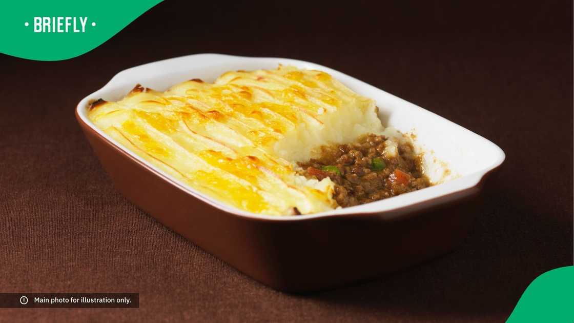 A photo of a cottage pie dish. A photo of a cottage pie dish.