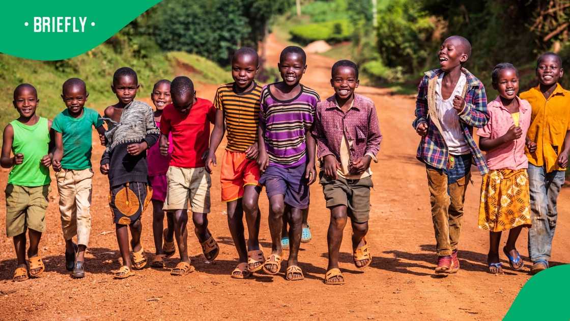 Village boy makes friends dance Village boy makes friends dance