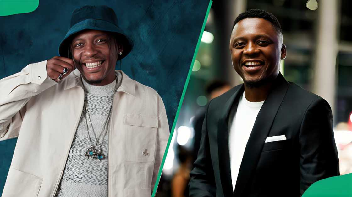 Yanga Chief smiling in different photos Yanga Chief smiling in different photos