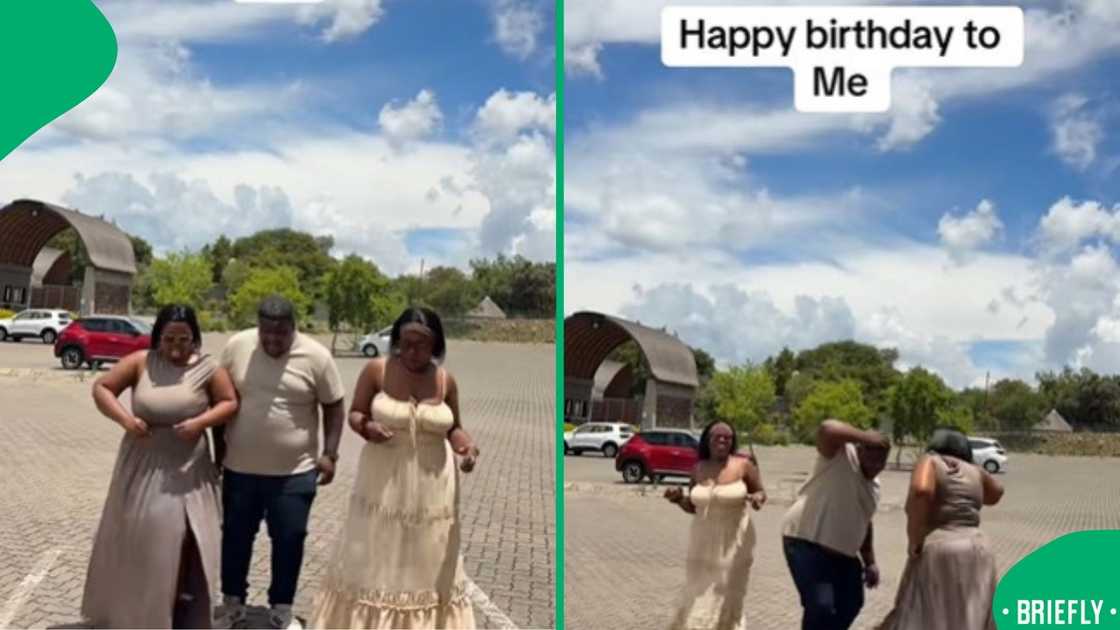 A TikTok screenshot captured the moment the unexpected trio appeared on screen