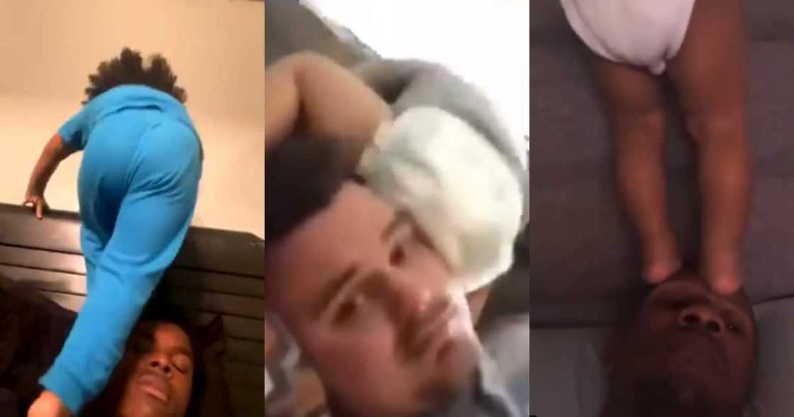 Dads Share Clips of Life With a Toddler Always Standing on Their Heads Dads Share Clips of Life With a Toddler Always Standing on Their Heads