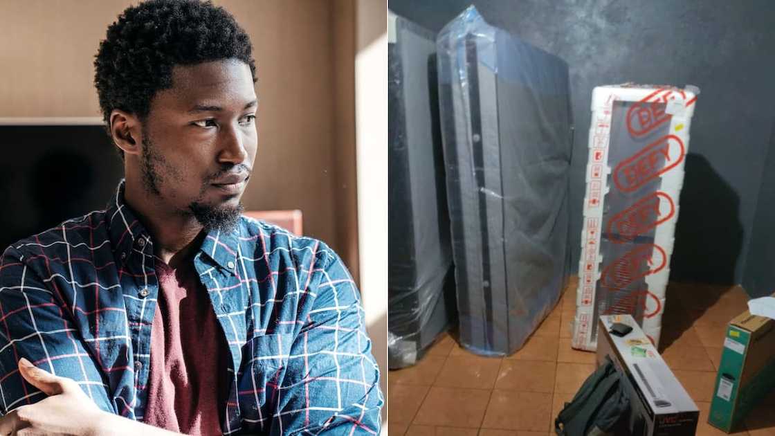 Man's belongings after break-up Man's belongings after break-up