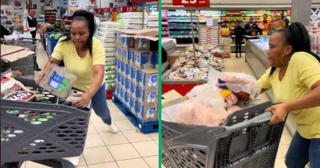 Pick 'n Pay trolley dash in TikTok