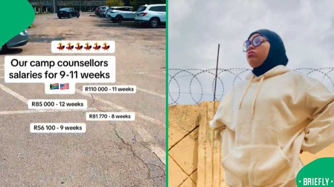 Layla on the right posing outside