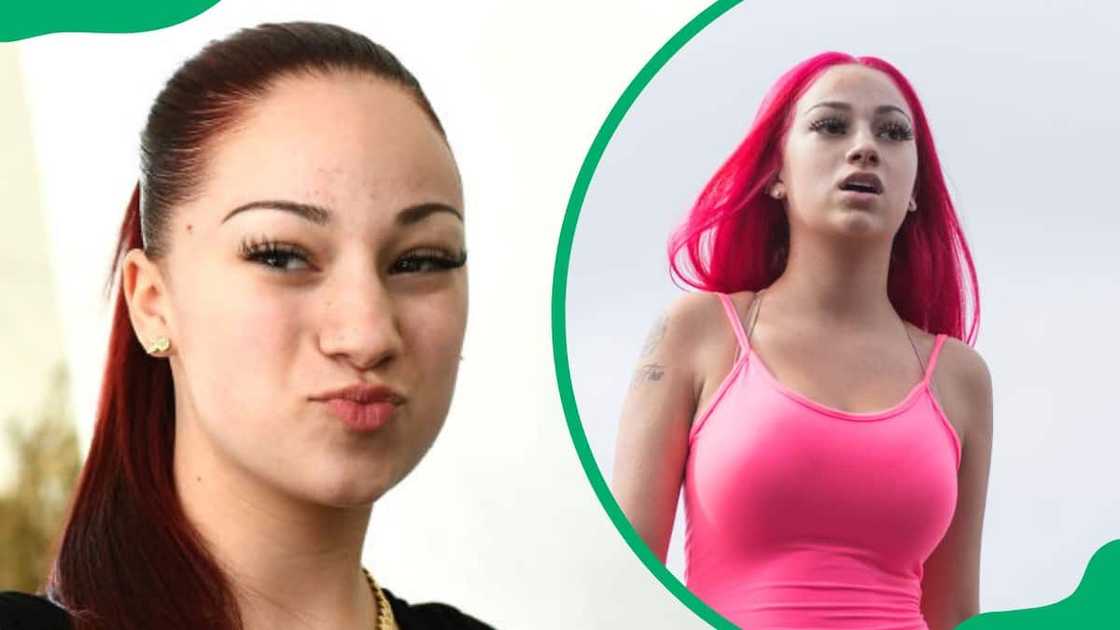 Bhad Bhabie during her Gold record presentation (L). The rapper attending the JMBLYA event (R) Bhad Bhabie during her Gold record presentation (L). The rapper attending the JMBLYA event (R)