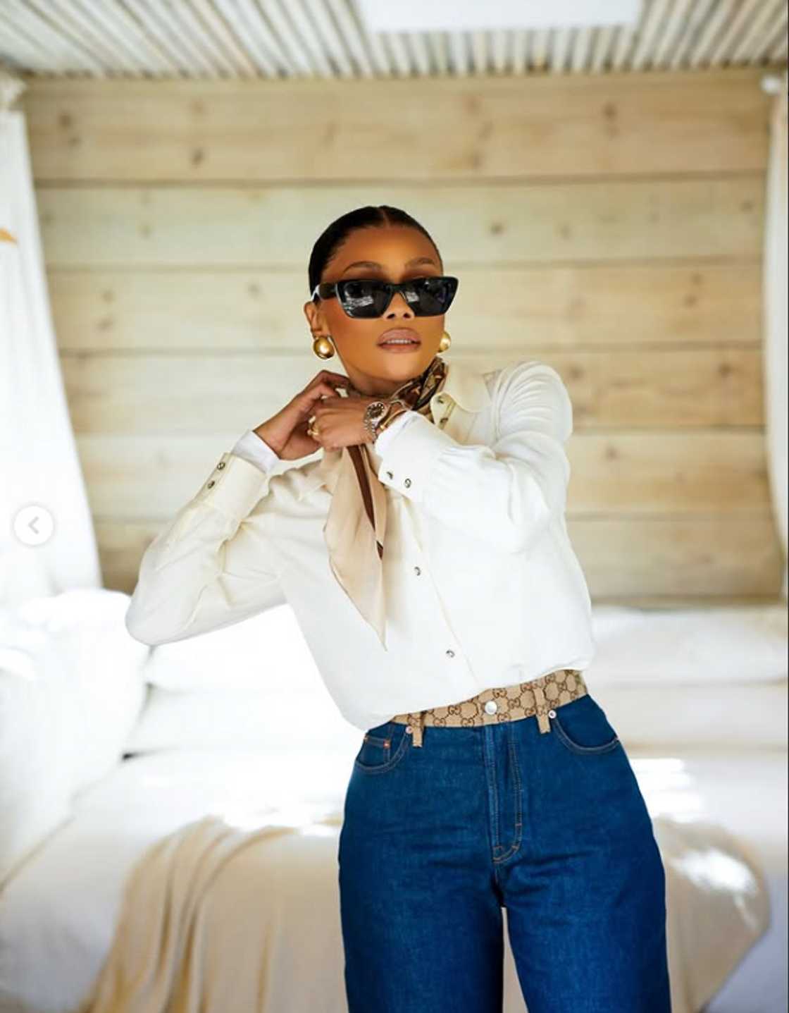 Bonang stunned in Gucci.