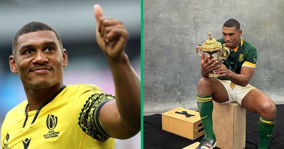 Damian Willemse got a tattoo of the Webb Ellis Cup on his bum Damian Willemse got a tattoo of the Webb Ellis Cup on his bum