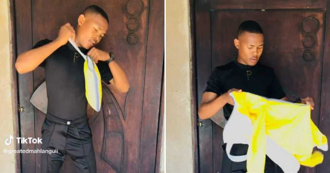 Talented TikTok designer Ed Mahlanguii with two-in-one bag Talented TikTok designer Ed Mahlanguii with two-in-one bag
