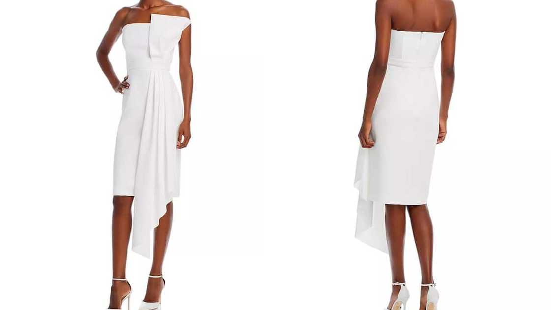 Strapless asymmetric draped gown Strapless asymmetric draped gown