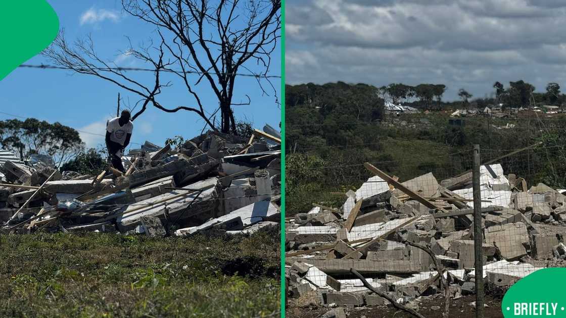 Homes were demolished. Homes were demolished.