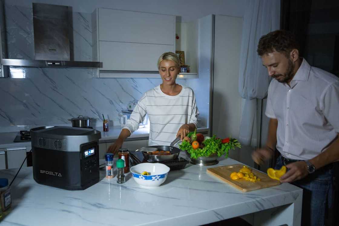 The EcoFlow DELTA can run several kitchen appliances during a power outage. The EcoFlow DELTA can run several kitchen appliances during a power outage.
