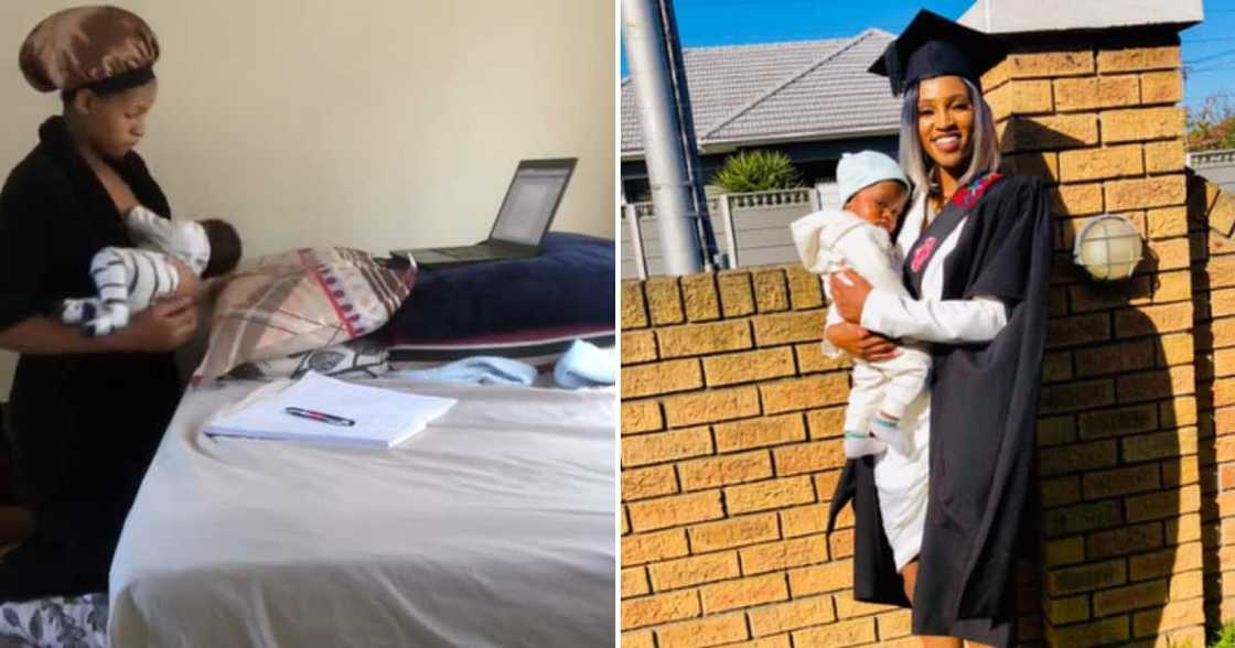 A young supermom managed to obtain her law degree despite struggling to juggle motherhood with her studies A young supermom managed to obtain her law degree despite struggling to juggle motherhood with her studies