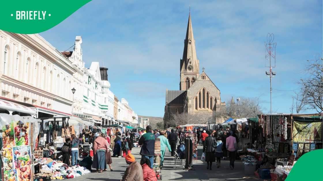 High Street during National Arts Festival in Grahamstown. High Street during National Arts Festival in Grahamstown.