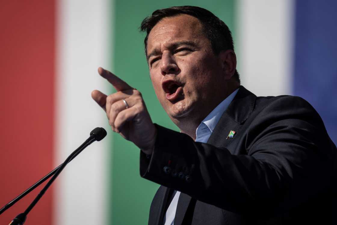 John Steenhuisen during a DA rally at Willowmoore Stadium