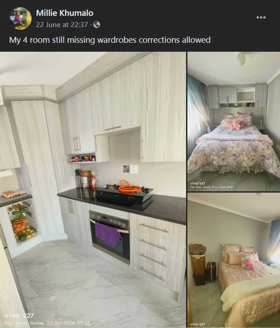 A South African woman showcased her the interior of her 4-room house A South African woman showcased her the interior of her 4-room house