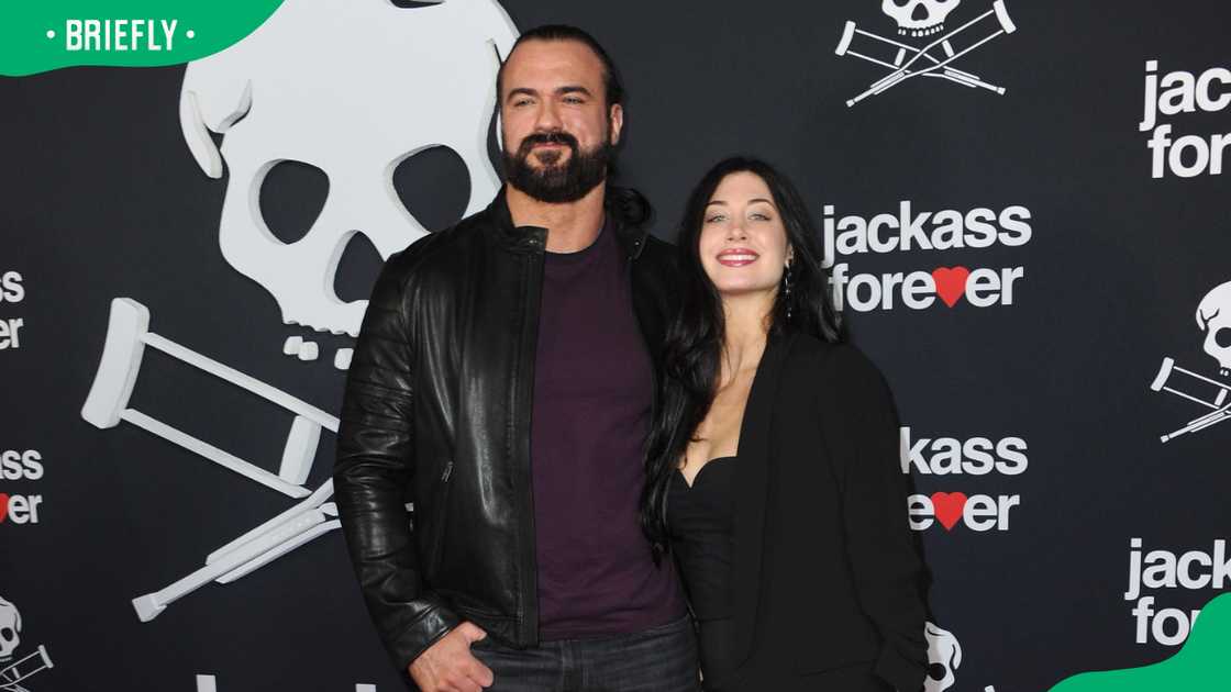 Drew McIntyre and Kaitlyn at Jac-kass Forever premiere