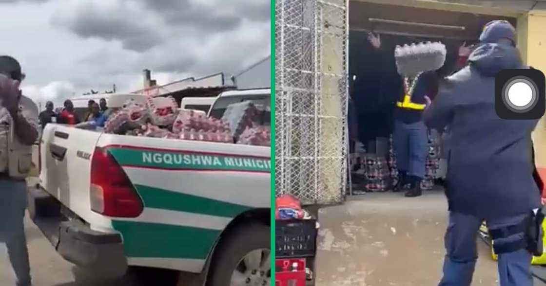 Eastern Cape SAPS seizing expired drinks. Eastern Cape SAPS seizing expired drinks.