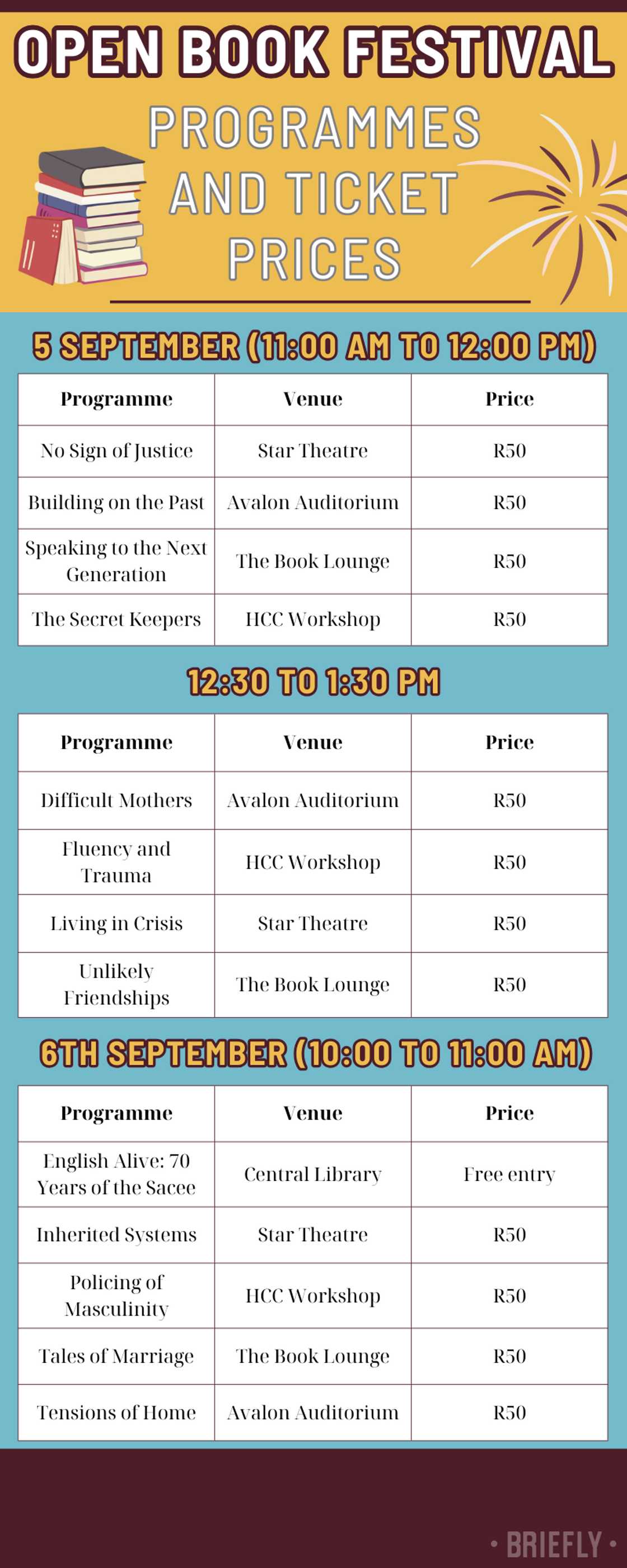 Open Book Festival programmes and ticket prices Open Book Festival programmes and ticket prices