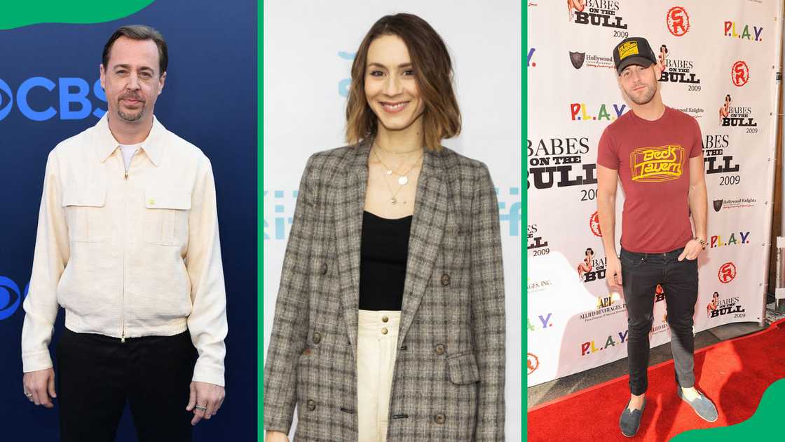 Sean Murray (L), Troian Bellisario (C), Michael Bellisario (R).