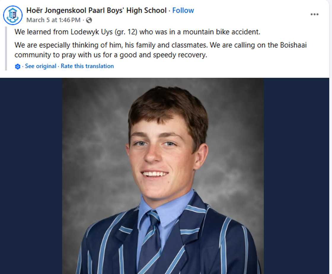 Lodewyk Uys, Paarl High School