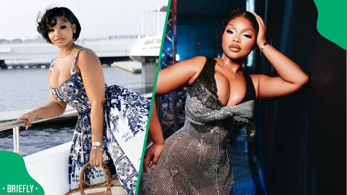 The ‘Bengicela’ hitmaker looked stylish in a MaXhosa Africa patchwork blazer, corset and matching skirt