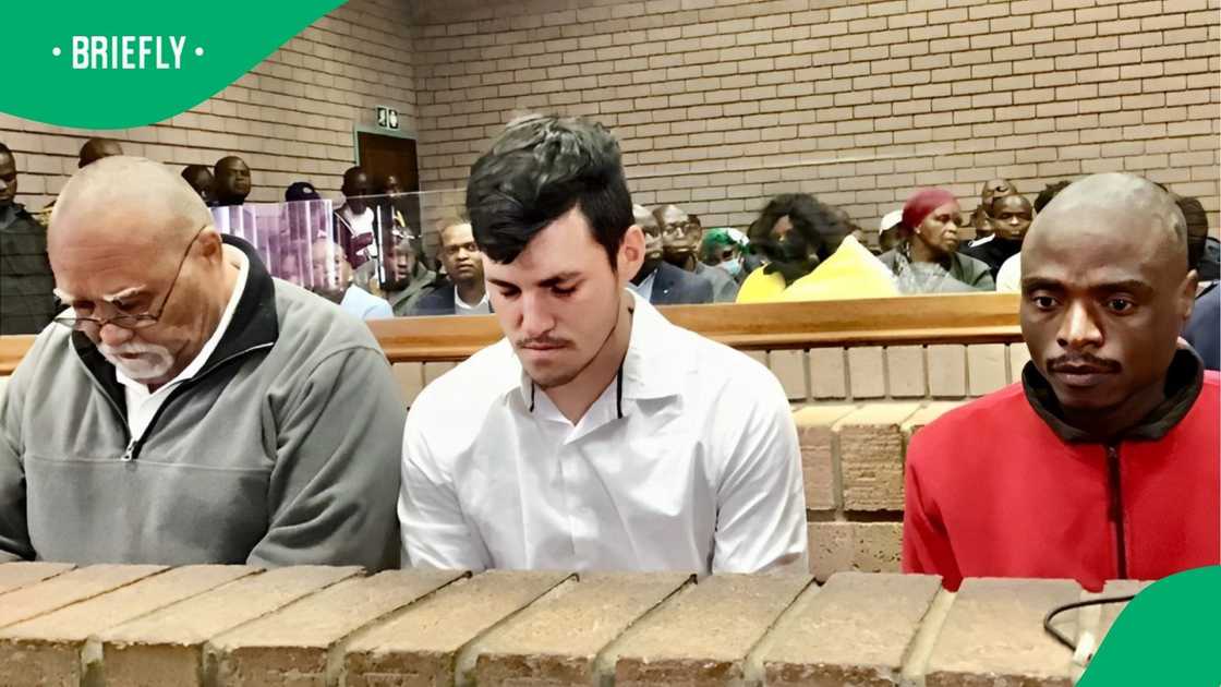 Zachariah Olivier and his co-accused, Rudolph de Wet and William Musora appearing in court. Zachariah Olivier and his co-accused, Rudolph de Wet and William Musora appearing in court.