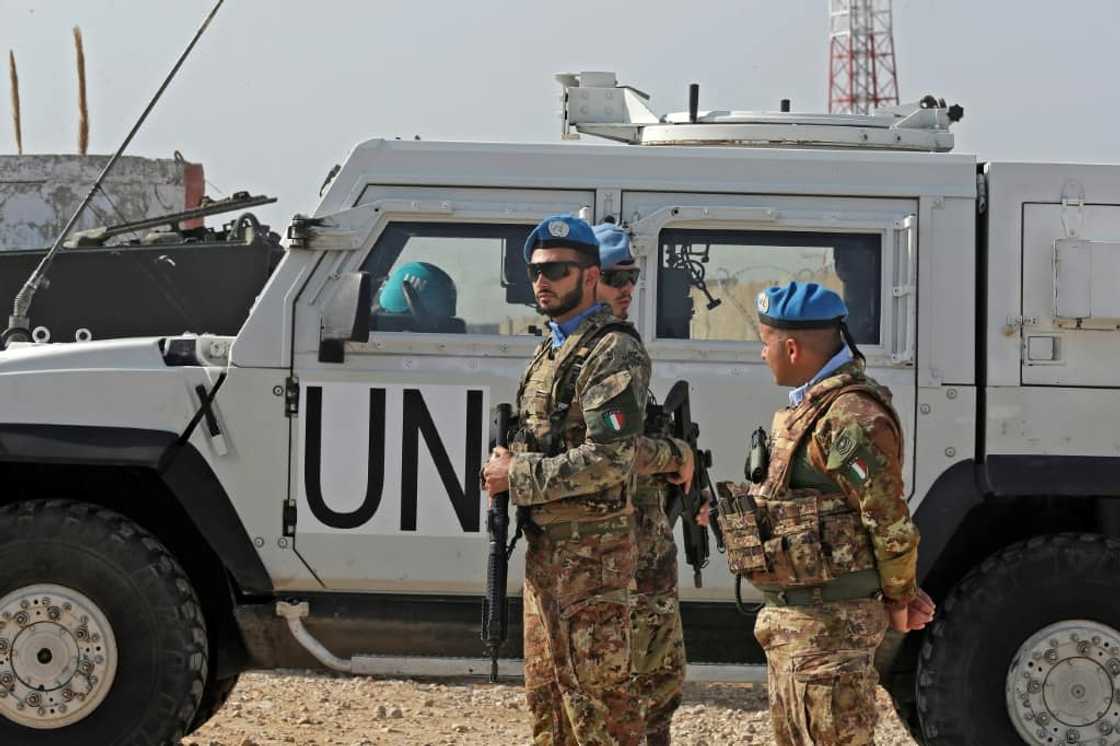 Italian UNIFIL peacekeepers in Naqura ahead of the planned signing