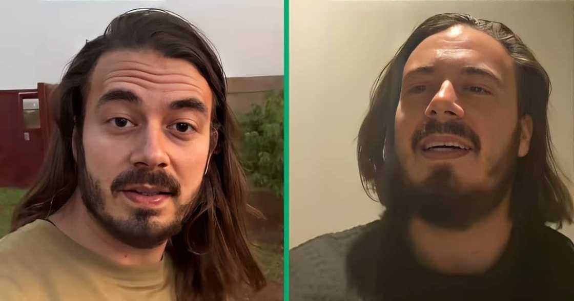 A TikTok video shows a white American man singing in IsiZulu. A TikTok video shows a white American man singing in IsiZulu.