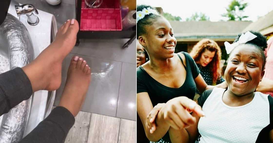Man goes for pedicure Man goes for pedicure