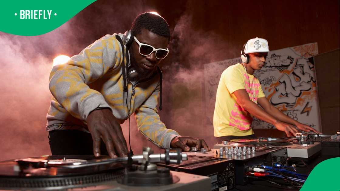 A stock photo of two DJs in the club A stock photo of two DJs in the club