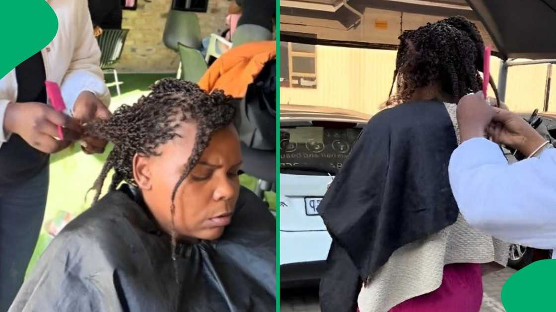 A client got very impatient at a hair salon. A client got very impatient at a hair salon.
