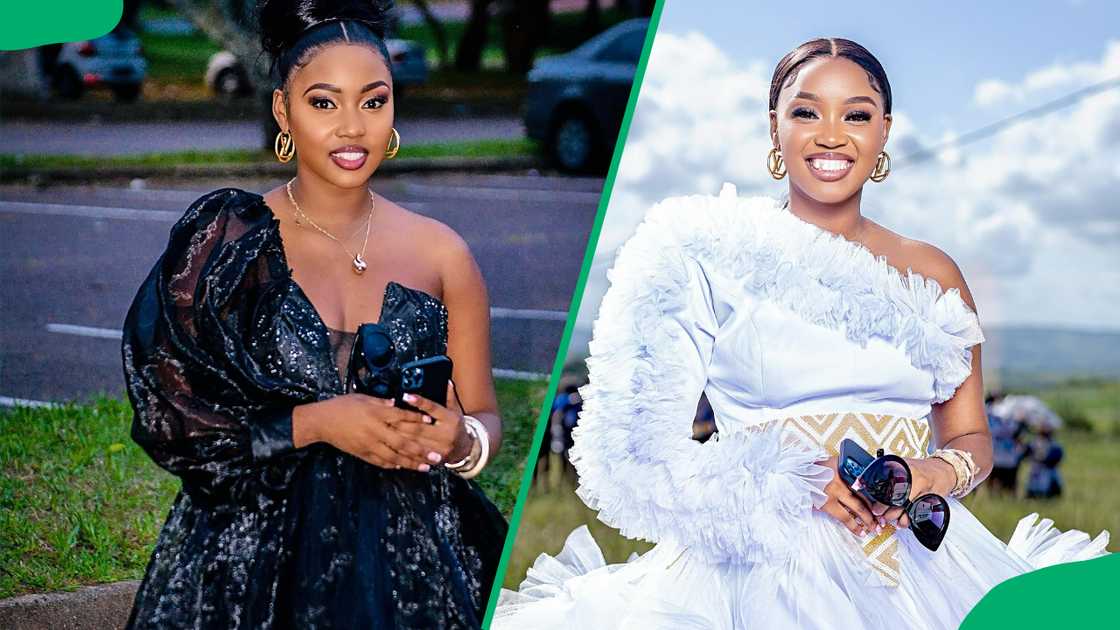 Nelisiwe Faith Sibiya posing for photos Nelisiwe Faith Sibiya posing for photos
