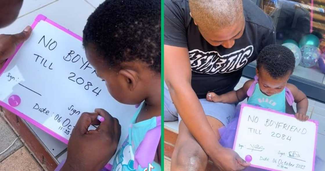 A protective dad made his baby daughter sign a contract A protective dad made his baby daughter sign a contract