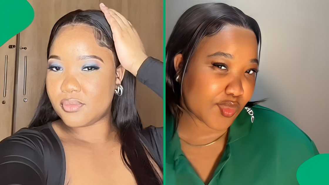 A woman was disappointed with the outcome of her braids. A woman was disappointed with the outcome of her braids.