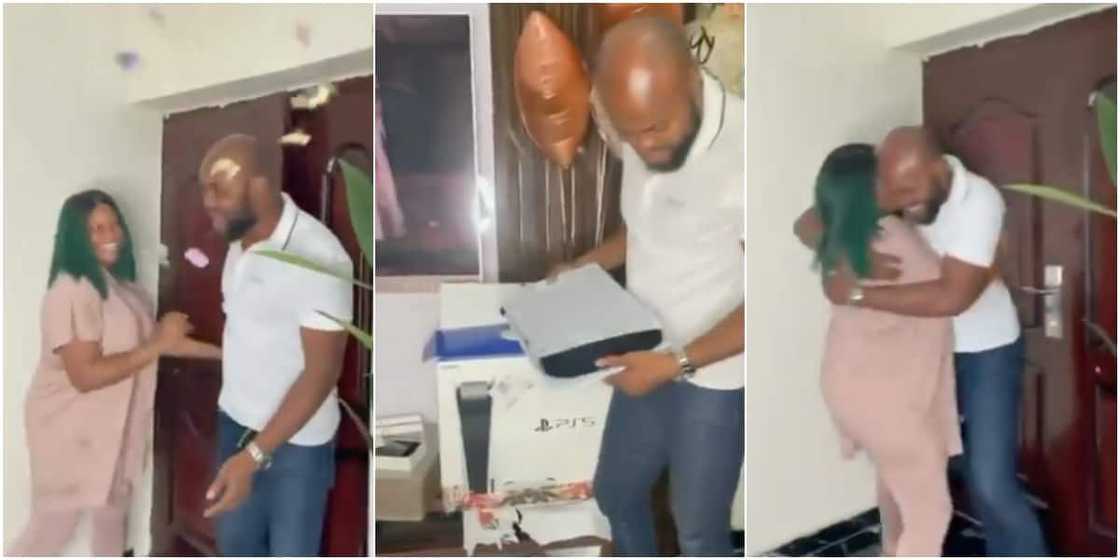 The hubby couldn't believe his eyes when his wife showed him the PS 5 The hubby couldn't believe his eyes when his wife showed him the PS 5