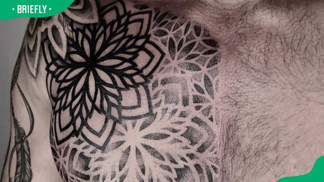 half chest tattoos for men half chest tattoos for men