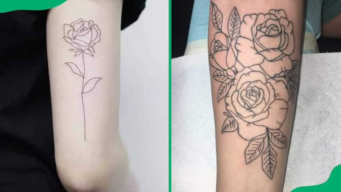 Rose outline tattoos Rose outline tattoos