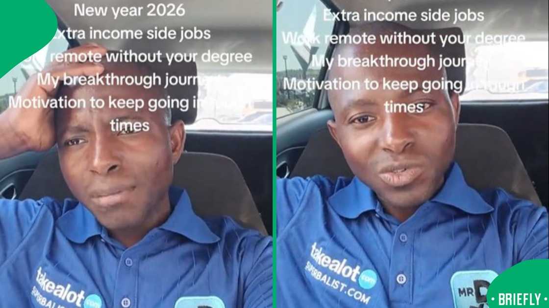 The screenshot on the right captured the delievry driver in his car sharing why he chose his current role