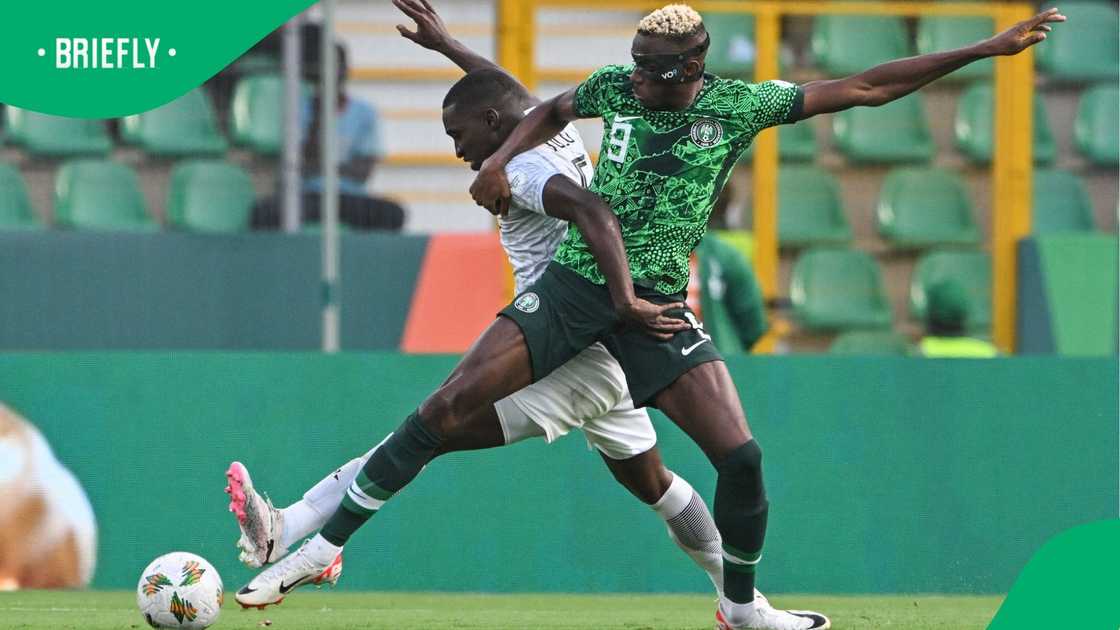 Victor Osimhen, Siyanda Xulu, Africa Cup of Nations, Nigeria and South Africa. Victor Osimhen, Siyanda Xulu, Africa Cup of Nations, Nigeria and South Africa.