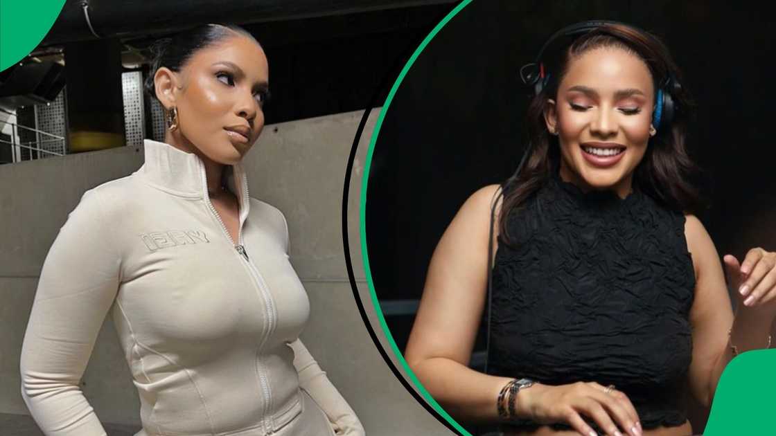 Thuli Phongolo showed off her baby's hand. Thuli Phongolo showed off her baby's hand.