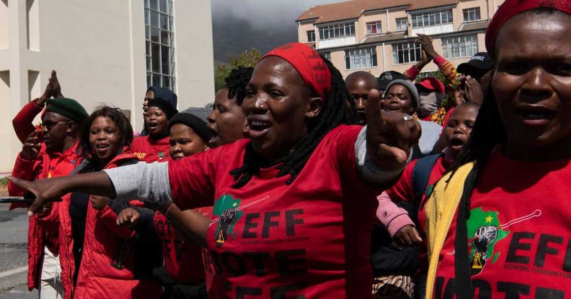 EFF members protest through Cape Town's streets